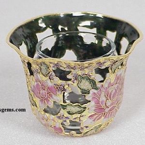 FINAL SALE PRICE NYCO International Cut-Out Cloisonne Votive Candle Holder